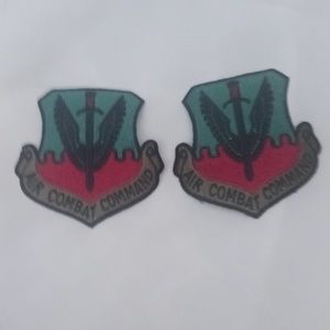 2 Military Air Force  Patches -  AIR COMBAT COMMAND Patch